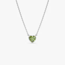 14K Gold Heart Shaped Peridot Layering Necklace
