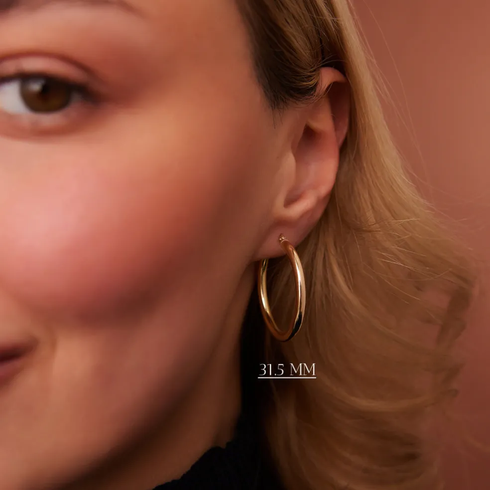 14k Gold Hoops 26.5 - 31.5 - 37MM