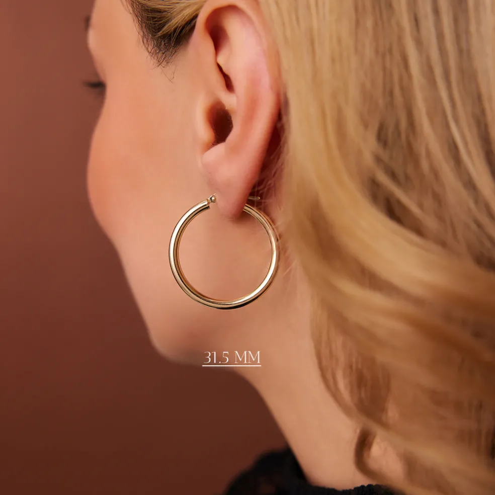 14k Gold Hoops 26.5 - 31.5 - 37MM