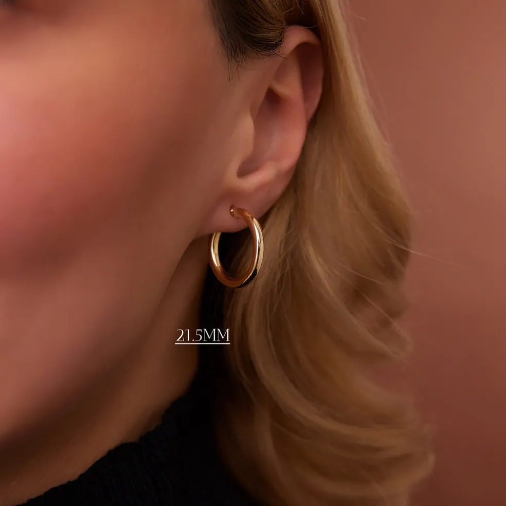 14k Gold Hoops 14-21.5-26.5 MM