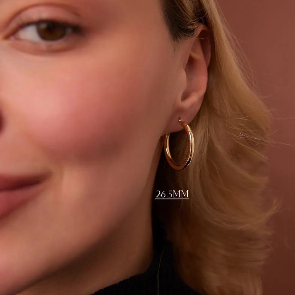 14k Gold Hoops 14-21.5-26.5 MM