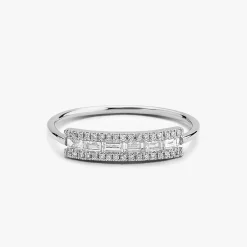 14K Gold Horizontal Baguette Diamond Ring
