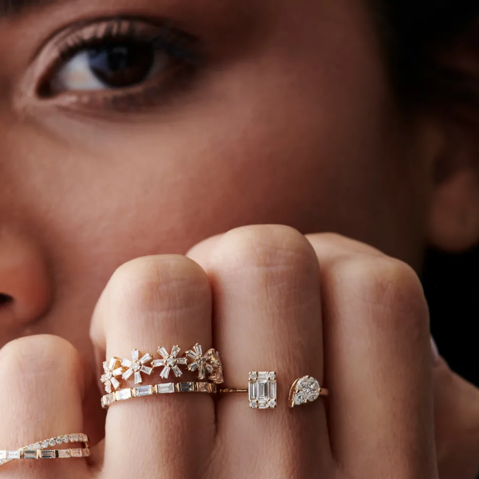 14k Gold Illusion Setting Diamond Toi et Moi Ring