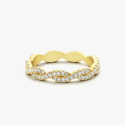 14K Gold Infinity Diamond Eternity Wedding Band