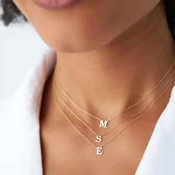 14K Gold Initial Necklace