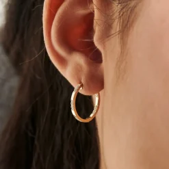 14k Gold Inside out Diamond Hoop Earrings