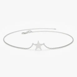 14K Gold Lucky Star Charm Bracelet