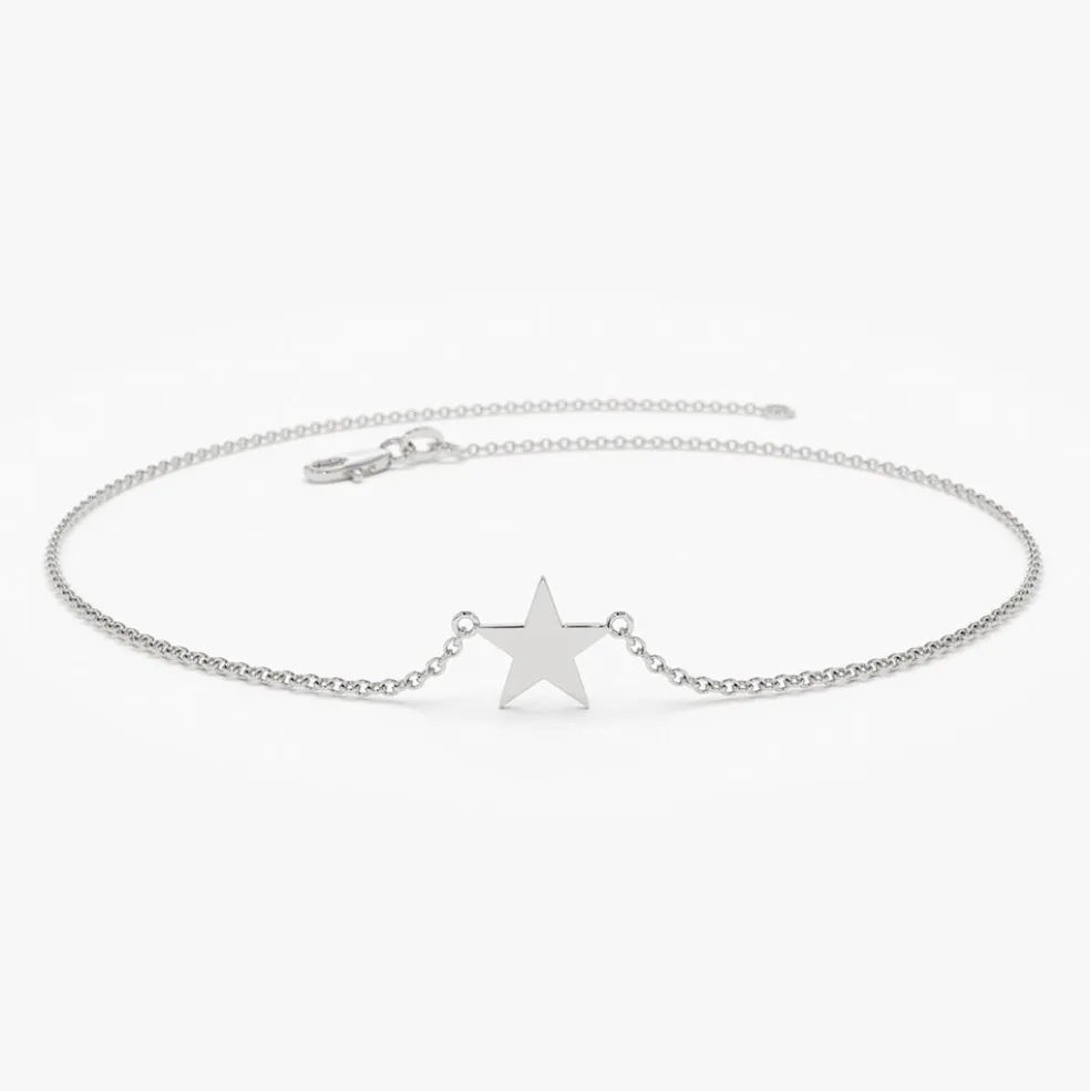 14K Gold Lucky Star Charm Bracelet