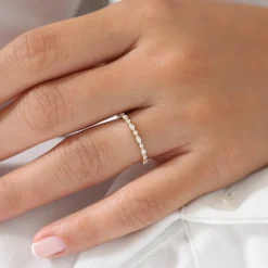 14K Gold Marquise and Round Diamond Ring