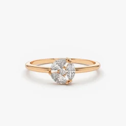14K Gold Marquise Diamond Cluster Ring