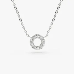 14K Gold Mini Diamond Circle Necklace