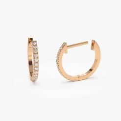 14K Gold Mini Diamond Huggies Earrings