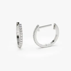 14K Gold Mini Diamond Huggies Earrings