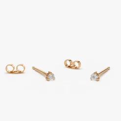 14K Gold Mini Diamond Studs