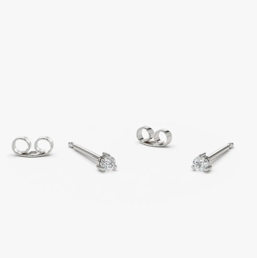 14K Gold Mini Diamond Studs