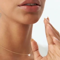 14k Gold Mini Heart Diamond Necklace