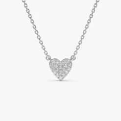 14k Gold Mini Heart Diamond Necklace