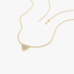 14k Gold Mini Heart Diamond Necklace