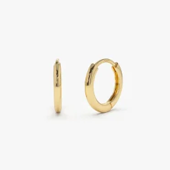 14k Gold Mini Plain Huggies