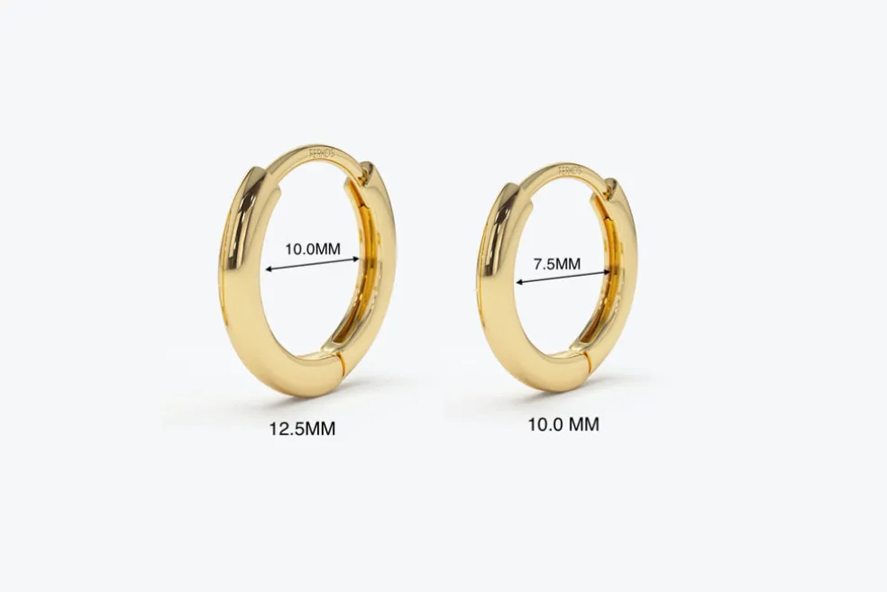 14k Gold Mini Plain Huggies
