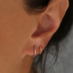 14k Gold Mini Plain Huggies