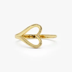 14k Gold Minimalist Heart Outline Band