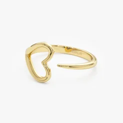 14k Gold Minimalist Heart Outline Band