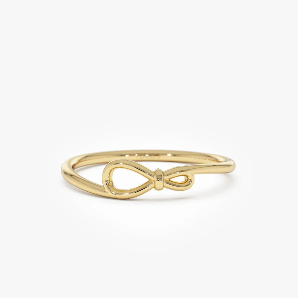 14k Gold Minimalist Knot Band