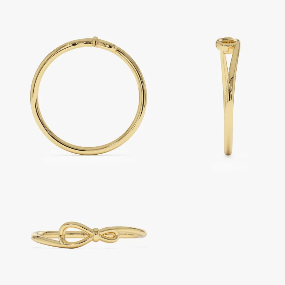 14k Gold Minimalist Knot Band