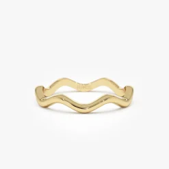 14k Gold Minimalist Wave Ring