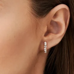 14k Gold Mixed Diamond Shapes Statement Stud Earrings