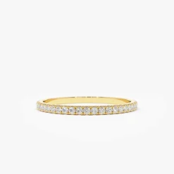 14K Gold 1.5MM Full Eternity Diamond Ring