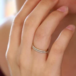 14K Gold 1.5MM Full Eternity Diamond Ring