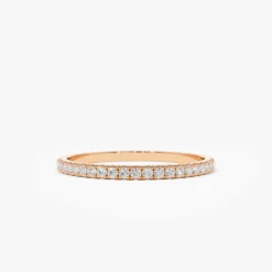 14K Gold 1.5MM Full Eternity Diamond Ring