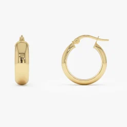 14k Gold 6MM Wide Hoops