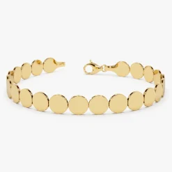 14K Gold 6.5MM Wide Round Link Bracelet