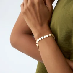 14K Gold 6.5MM Wide Round Link Bracelet