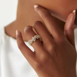 14K Gold Multi-Shaped Diamond Band