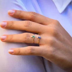 14K Gold Oval Emerald and Diamond Ring