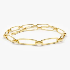14k Gold Oval Link Chain Bracelet