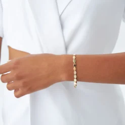 14k Gold Oval Link Stacking Bracelet