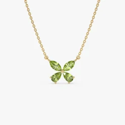 14K Gold Peridot Butterfly Necklace
