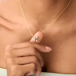 14K Gold Peridot Butterfly Necklace