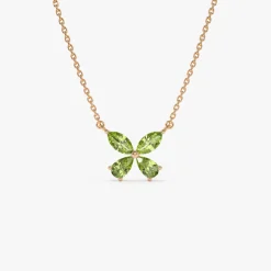 14K Gold Peridot Butterfly Necklace