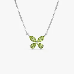 14K Gold Peridot Butterfly Necklace