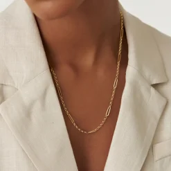 14K Gold Rolo Paperclip Chain Necklace