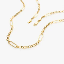 14K Gold Rolo Paperclip Chain Necklace