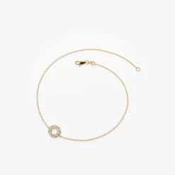 14K Gold Round Pave Diamond Bracelet