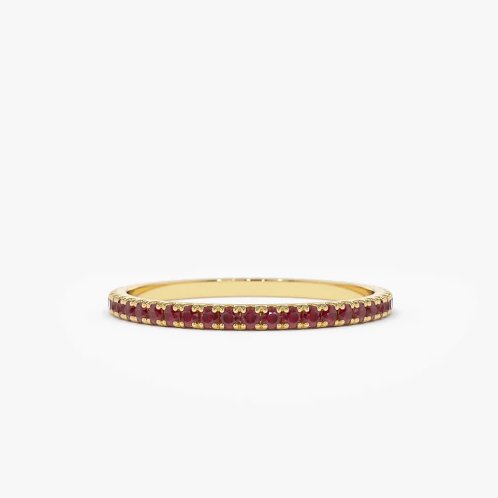 14K Gold Ruby Eternity Band