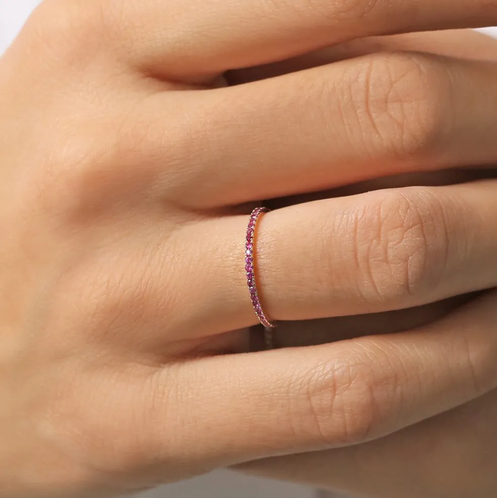 14K Gold Ruby Eternity Band